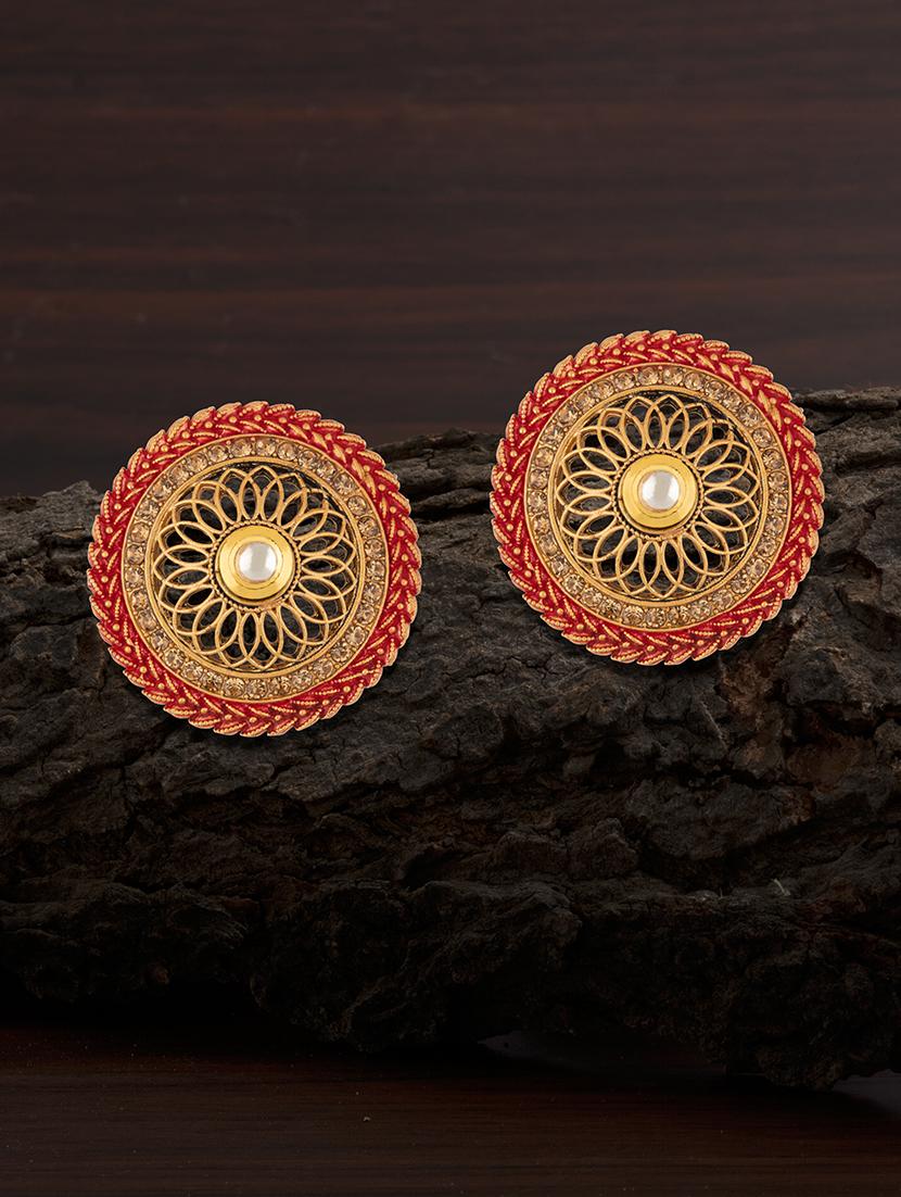 gold metal studs earring - 17459804 - Zoom Image - 1