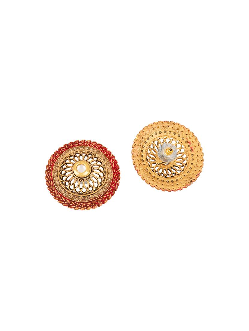 gold metal studs earring - 17459804 - Zoom Image - 3