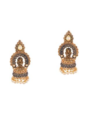 gold metal jhumka earring - 17459806 - Standard Image - 2