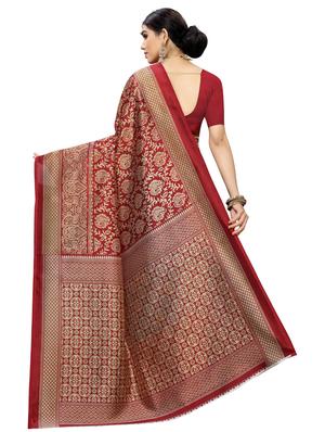 printed half & half saree with blouse - 17459841 - Standard Image - 2