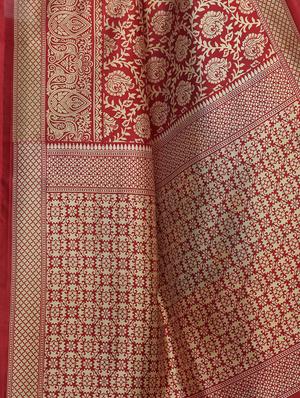 printed half & half saree with blouse - 17459841 - Standard Image - 4