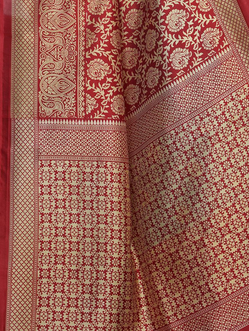 printed half & half saree with blouse - 17459841 - Zoom Image - 4