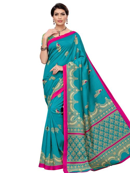 conversational printed saree with blouse - 17459862 - Standard Image - 1