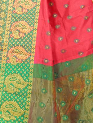 self design banarasi saree with blouse - 17459907 - Standard Image - 3