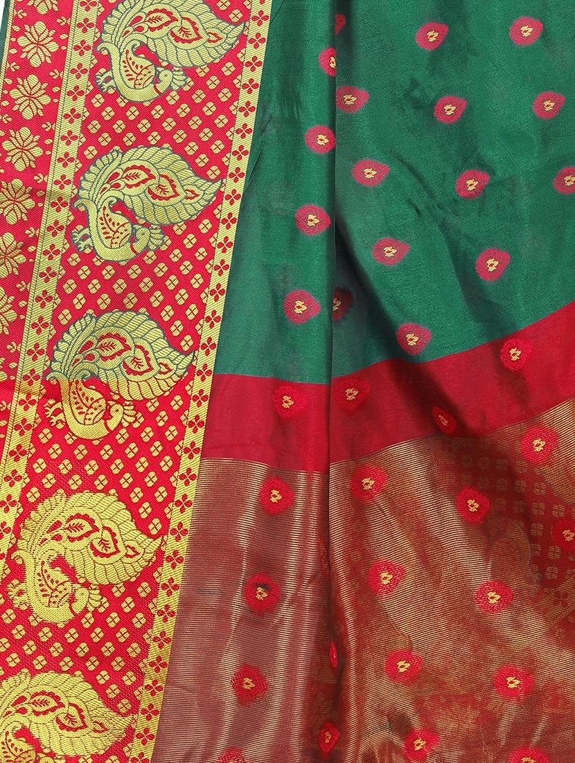self design banarasi saree with blouse - 17459908 - Zoom Image - 3