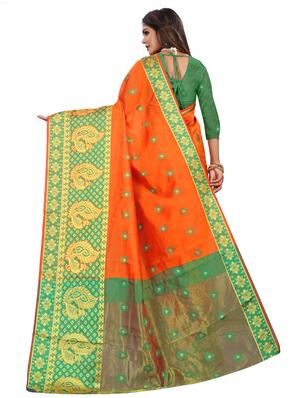 self design banarasi saree with blouse - 17459910 - Standard Image - 2