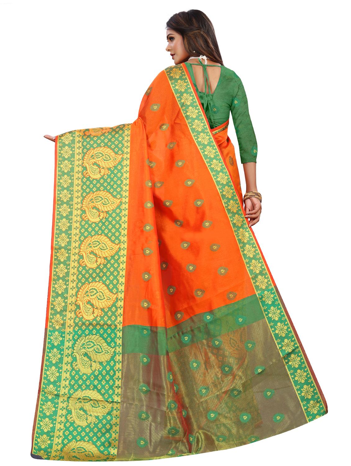 self design banarasi saree with blouse - 17459910 - Zoom Image - 2
