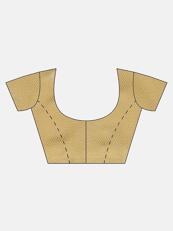 solid woven saree with blouse - 17459968 - Zoom Image - 3