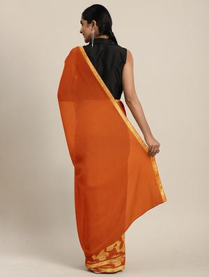 solid woven saree with blouse - 17459982 - Standard Image - 2