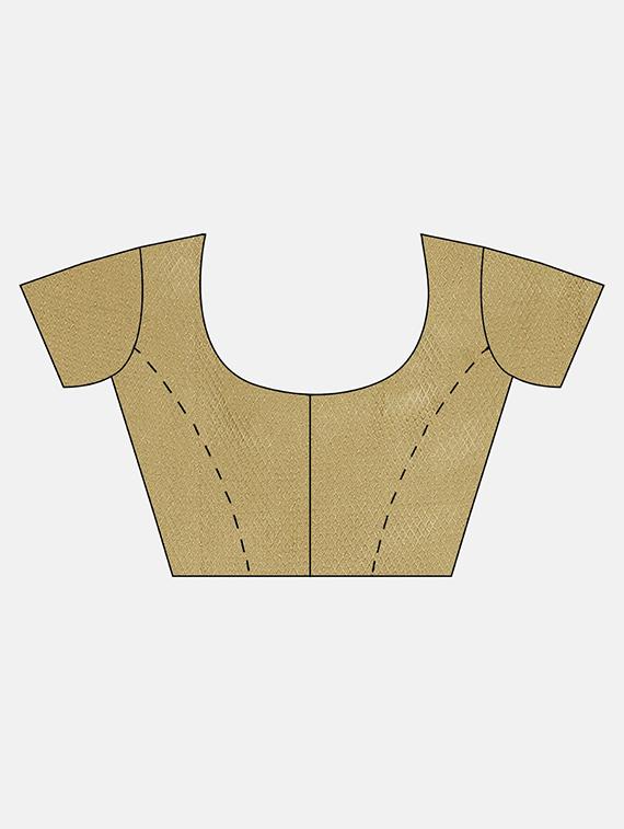 solid woven saree with blouse - 17459982 - Zoom Image - 3