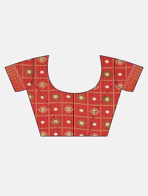 self design printed saree with blouse - 17459983 - Standard Image - 3