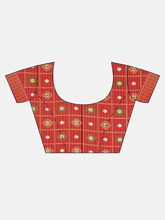 self design printed saree with blouse - 17459983 - Zoom Image - 3