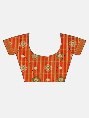 self design printed saree with blouse - 17459984 - Standard Image - 3