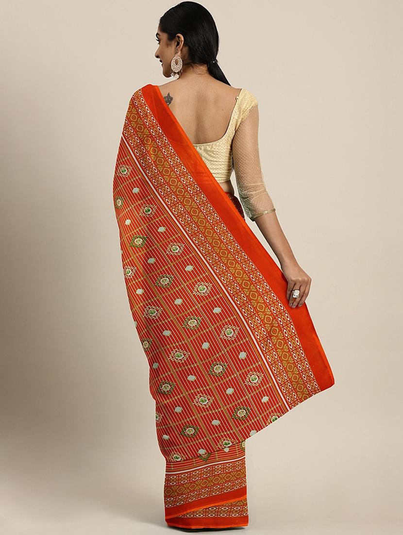 self design printed saree with blouse - 17459984 - Zoom Image - 2