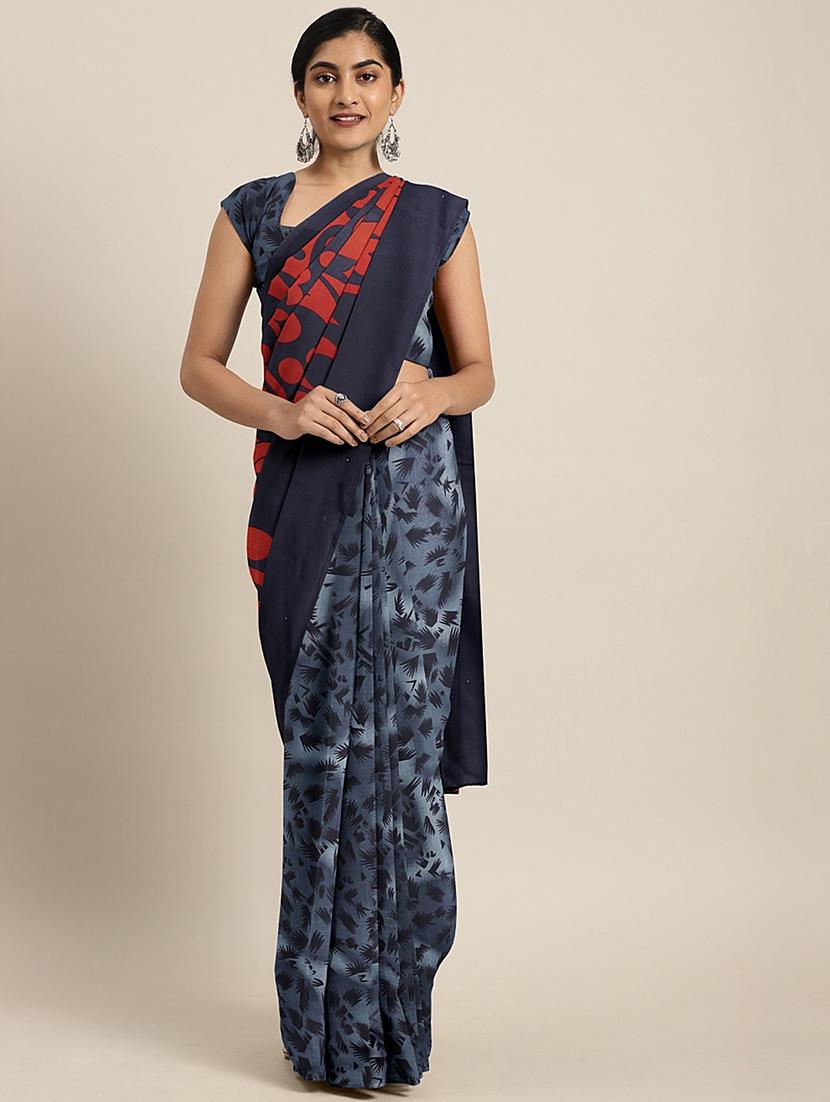 abstract printed saree with blouse - 17459985 - Zoom Image - 1
