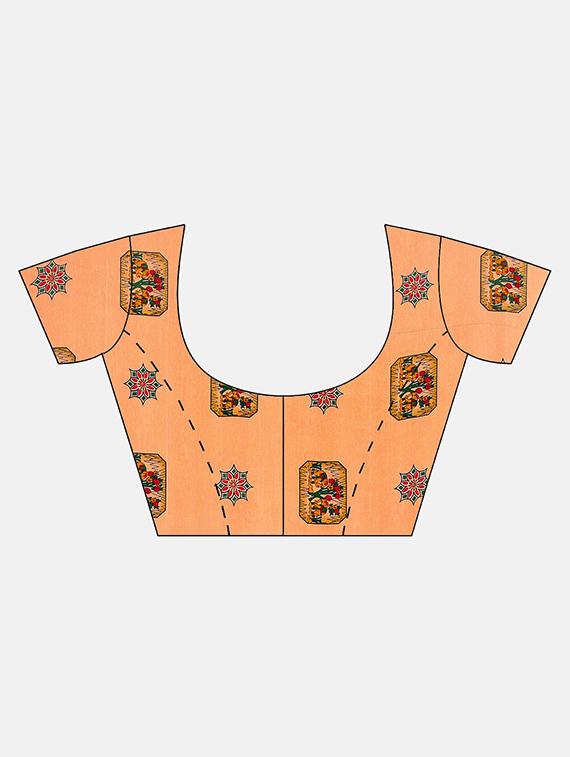 conversational printed saree with blouse - 17459987 - Zoom Image - 3