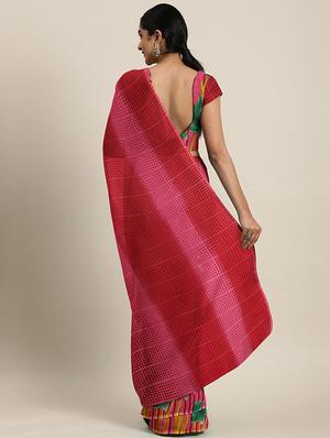 floral printed saree with blouse - 17459988 - Standard Image - 2