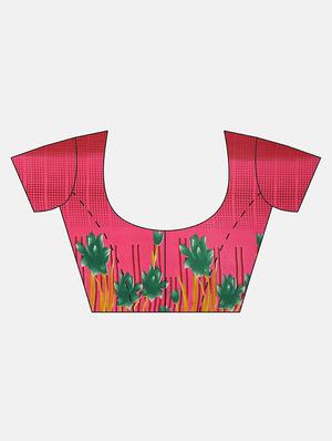 floral printed saree with blouse - 17459988 - Standard Image - 3