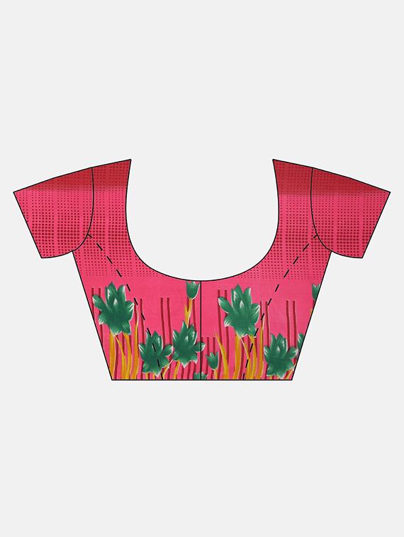 floral printed saree with blouse - 17459988 - Zoom Image - 3
