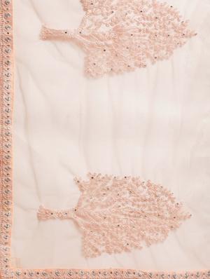 tonal embroidered plain saree with blouse - 17459989 - Standard Image - 5