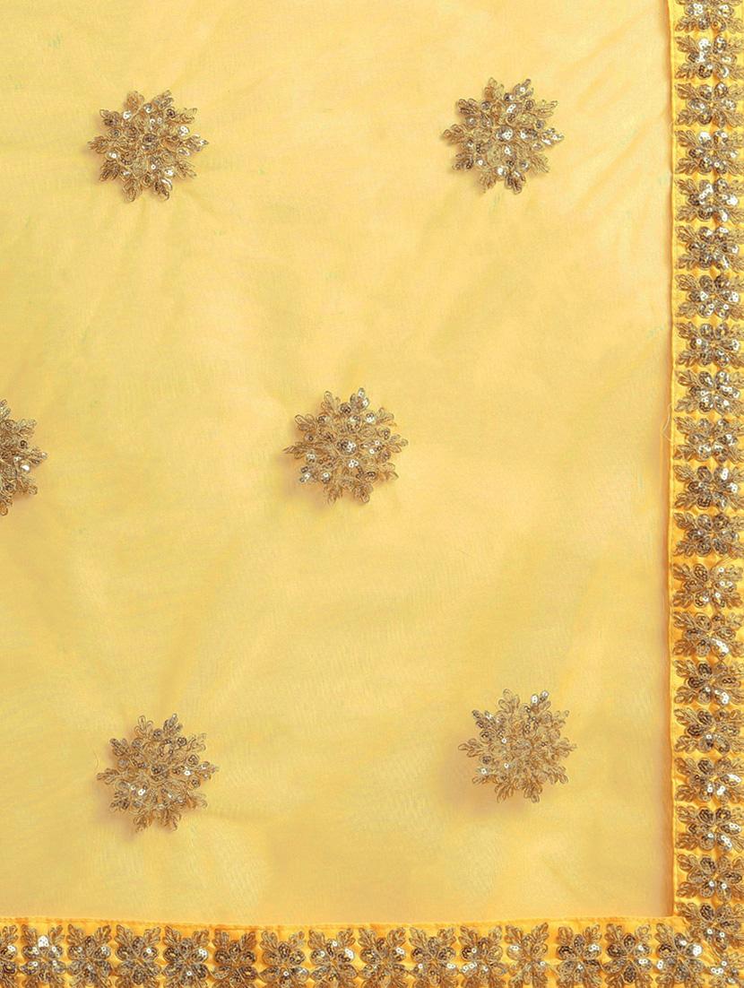 embroidered bordered saree with blouse - 17459991 - Zoom Image - 5