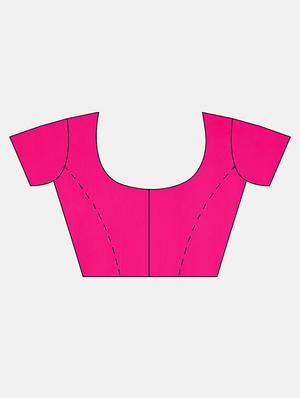 magenta printed saree with blouse - 17459993 - Standard Image - 3