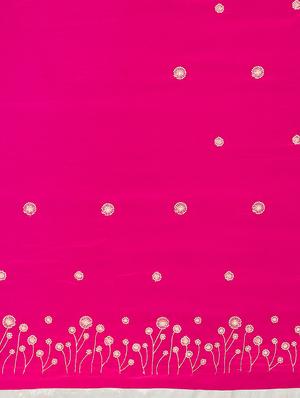 magenta printed saree with blouse - 17459993 - Standard Image - 5
