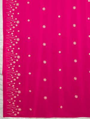 magenta printed saree with blouse - 17459993 - Standard Image - 6