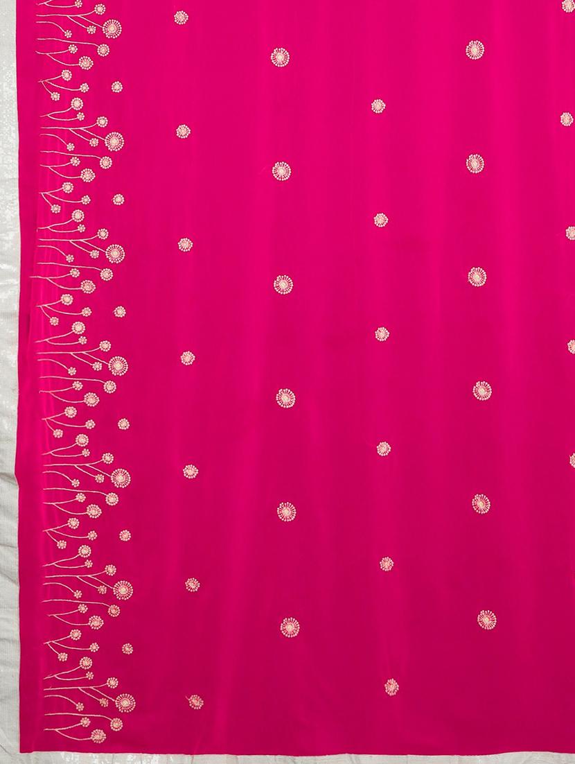 magenta printed saree with blouse - 17459993 - Zoom Image - 6