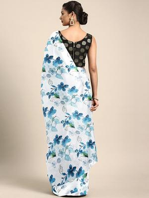 floral printed saree with blouse - 17459999 - Standard Image - 2