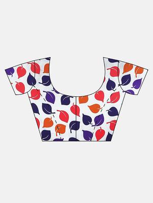conversational printed saree with blouse - 17460001 - Standard Image - 3