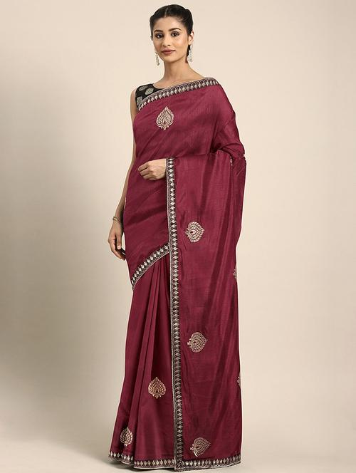 solid printed saree with blouse - 17460006 - Standard Image - 1