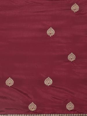 solid printed saree with blouse - 17460006 - Standard Image - 5