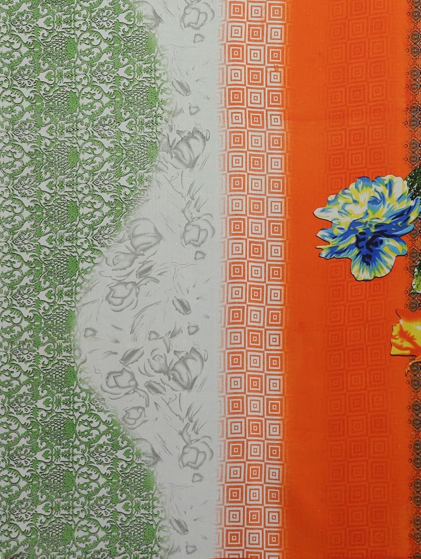 floral printed saree with blouse - 17460008 - Zoom Image - 4