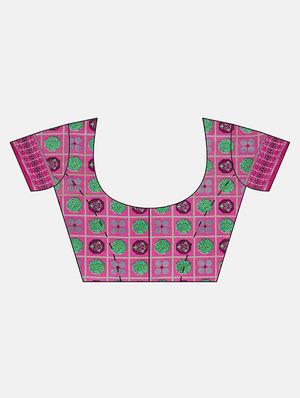 floral printed saree with blouse - 17460012 - Standard Image - 3