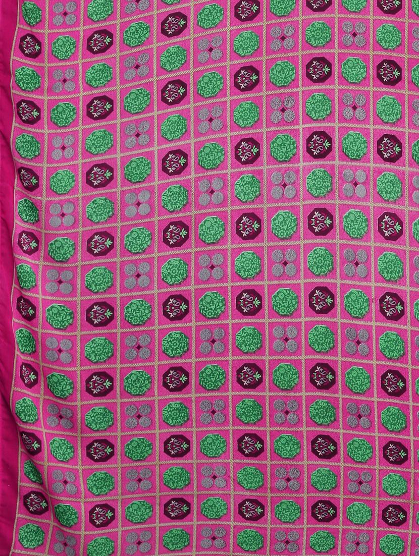 floral printed saree with blouse - 17460012 - Zoom Image - 6