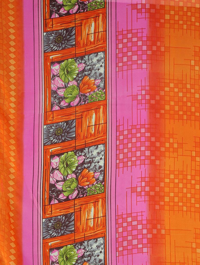 floral printed saree with blouse - 17460016 - Zoom Image - 5
