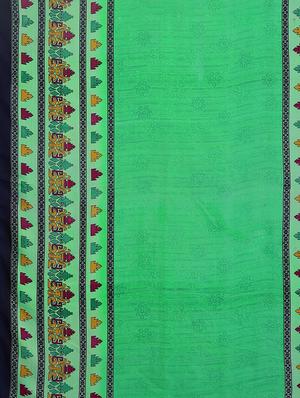 solid printed saree with blouse - 17460018 - Standard Image - 4