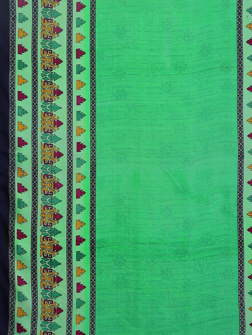 solid printed saree with blouse - 17460018 - Zoom Image - 4