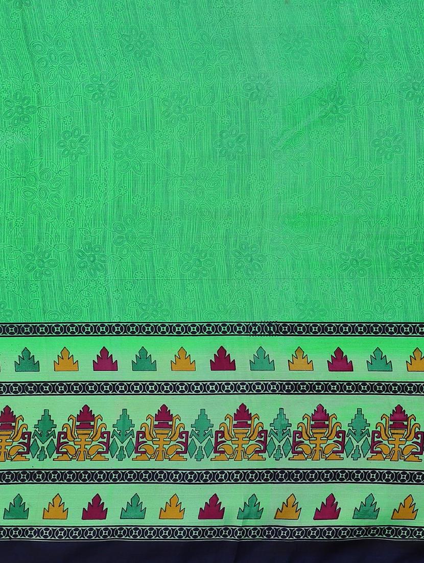solid printed saree with blouse - 17460018 - Zoom Image - 5
