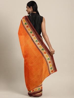 bordered printed saree with blouse - 17460020 - Standard Image - 2