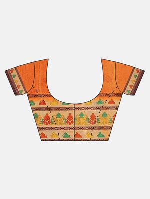 bordered printed saree with blouse - 17460020 - Standard Image - 3