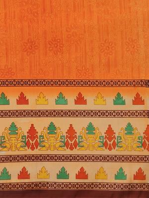 bordered printed saree with blouse - 17460020 - Standard Image - 4