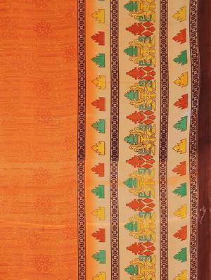 bordered printed saree with blouse - 17460020 - Standard Image - 5