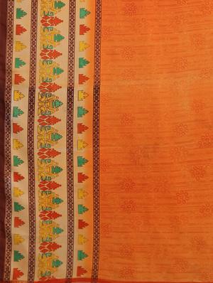 bordered printed saree with blouse - 17460020 - Standard Image - 6