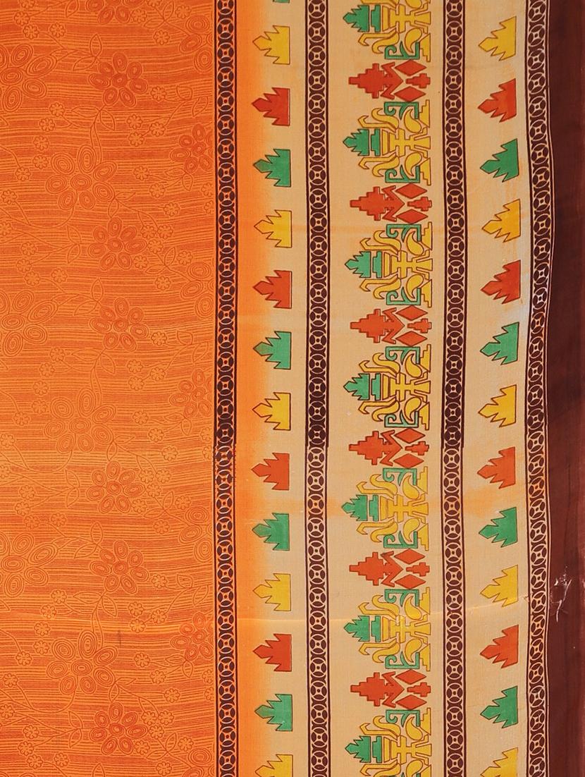 bordered printed saree with blouse - 17460020 - Zoom Image - 5
