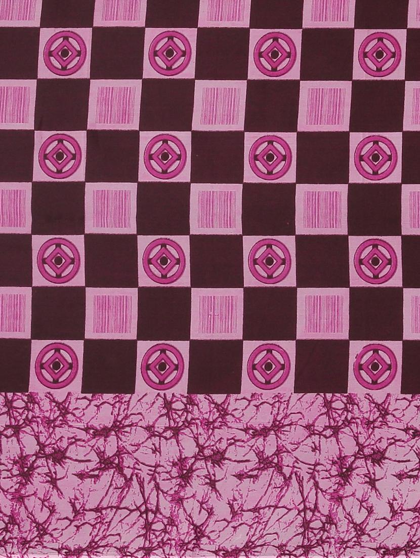 checkered printed saree with blouse - 17460022 - Zoom Image - 4