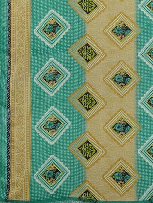 floral printed saree with blouse - 17460027 - Standard Image - 5