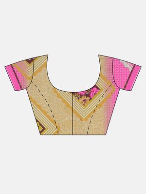floral printed saree with blouse - 17460029 - Standard Image - 3