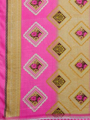 floral printed saree with blouse - 17460029 - Standard Image - 5
